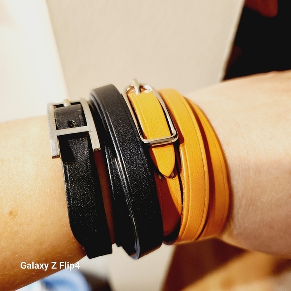 Hermes Natural Leather Palladium Quadruple Tour Bracelet - Picture 14 of 15